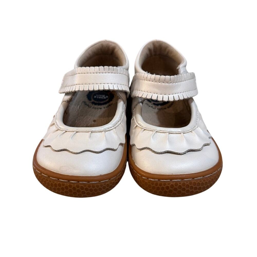 Livie & Luca Leather Ruffle Mary Jane Shoes, White/Cream, Toddler Girls 6C
